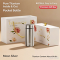 Moon Silver 238ml Pure Titanium Pocket Bottle Gift Set