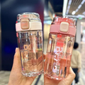 Fuguang High‑Value PC Plastic Water Bottle for Boys & Girls, Heat‑Resistant Student Coffee Cup with Flip‑Open Lid, Removable Tea Infuser & Portable Lanyard, Leakproof Summer Travel Mug for Flower Tea & Daily Drinks