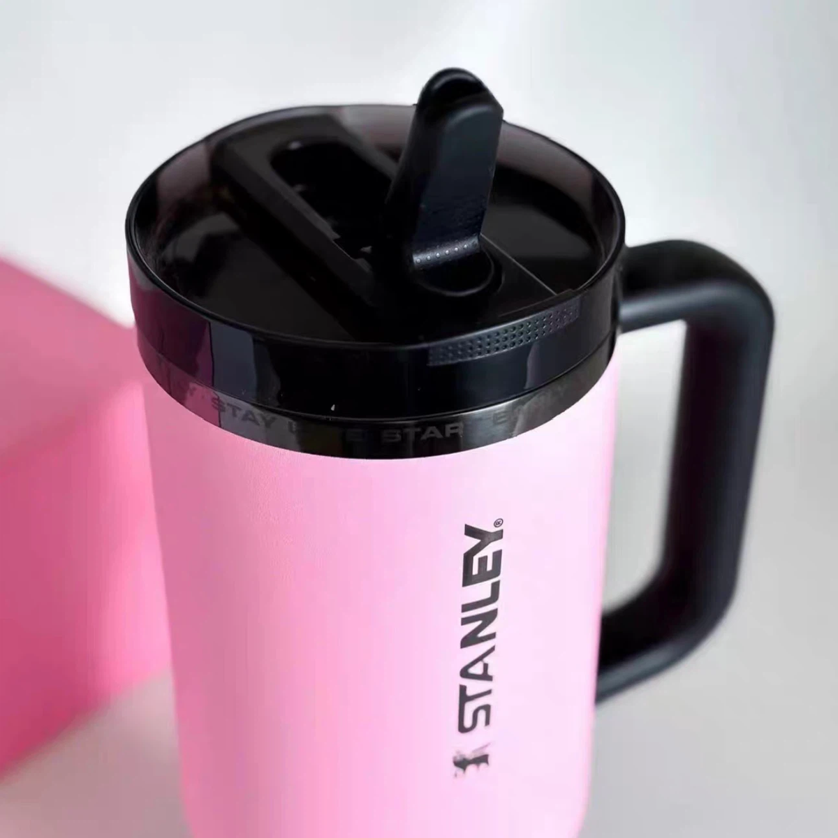 GOAT Themed Pink 40oz Insulated Tumbler with Lid and Straw
